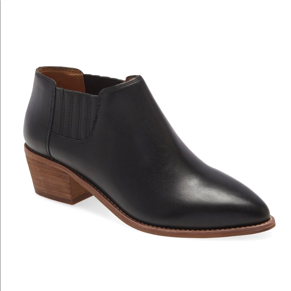 Madewell Sonia Low Leather Chelsea Boot+Sz 10+Black Booties+Slide On+NWT